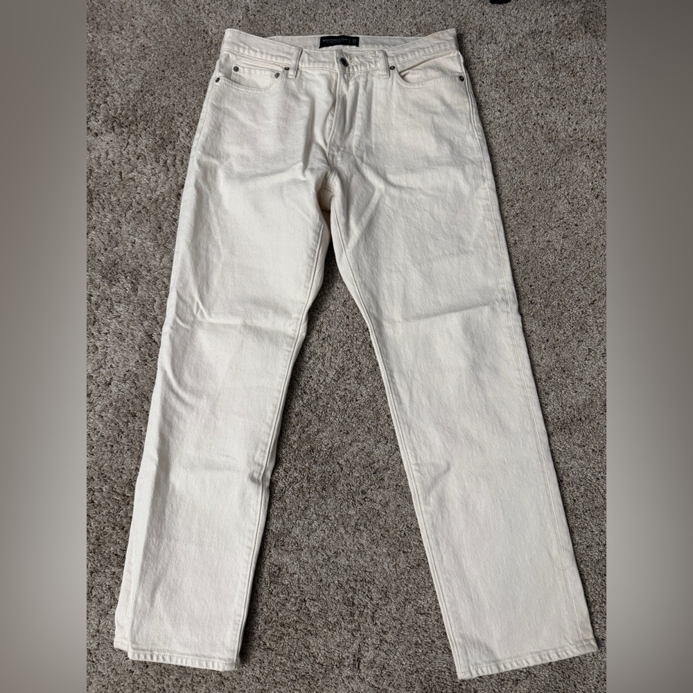 White Abercrombie & Fitch 90s Straight Style Jeans